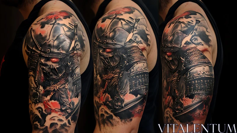 AI ART Arm Tattoo: Samurai in Armor