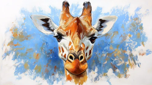 Colorful Giraffe Art on Abstract Background