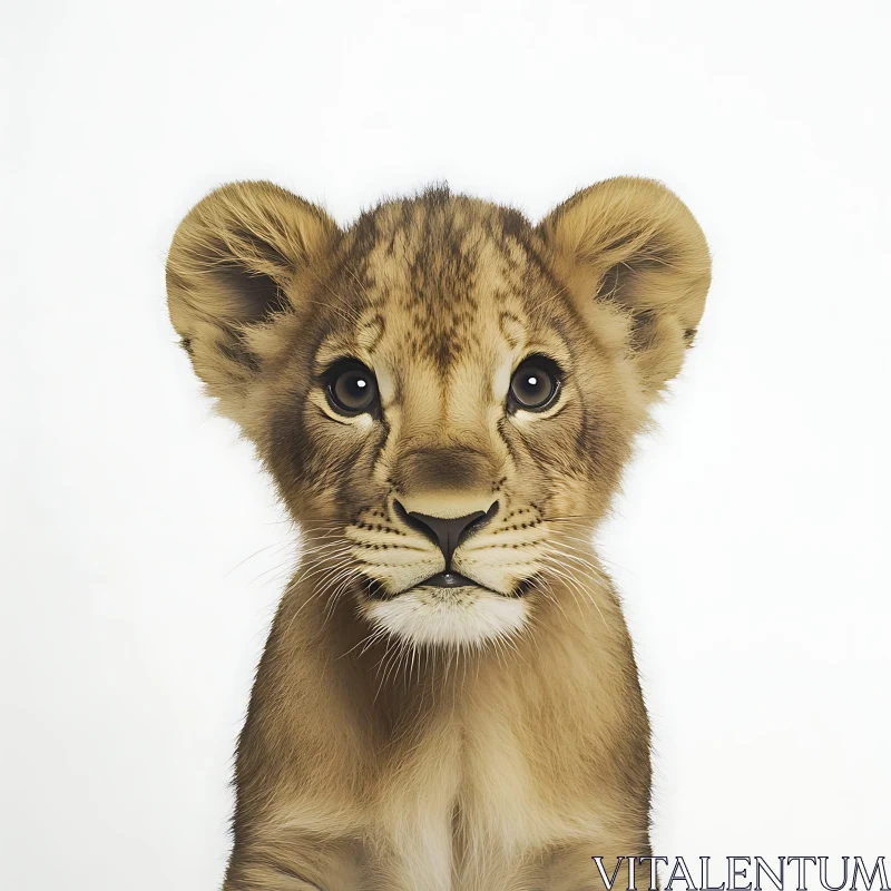 AI ART Young Lion Close-Up