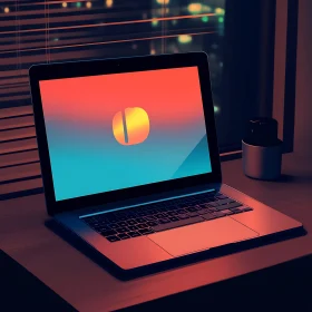 Modern Laptop with Gradient Screen