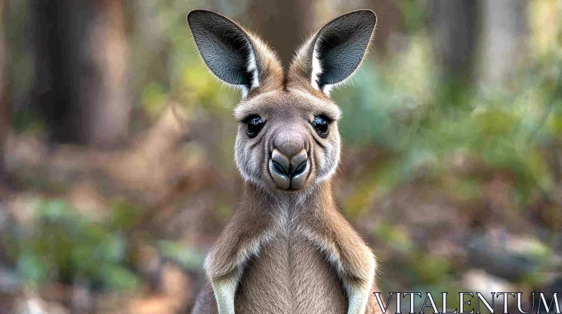 Kangaroo Portrait in Nature AI Image