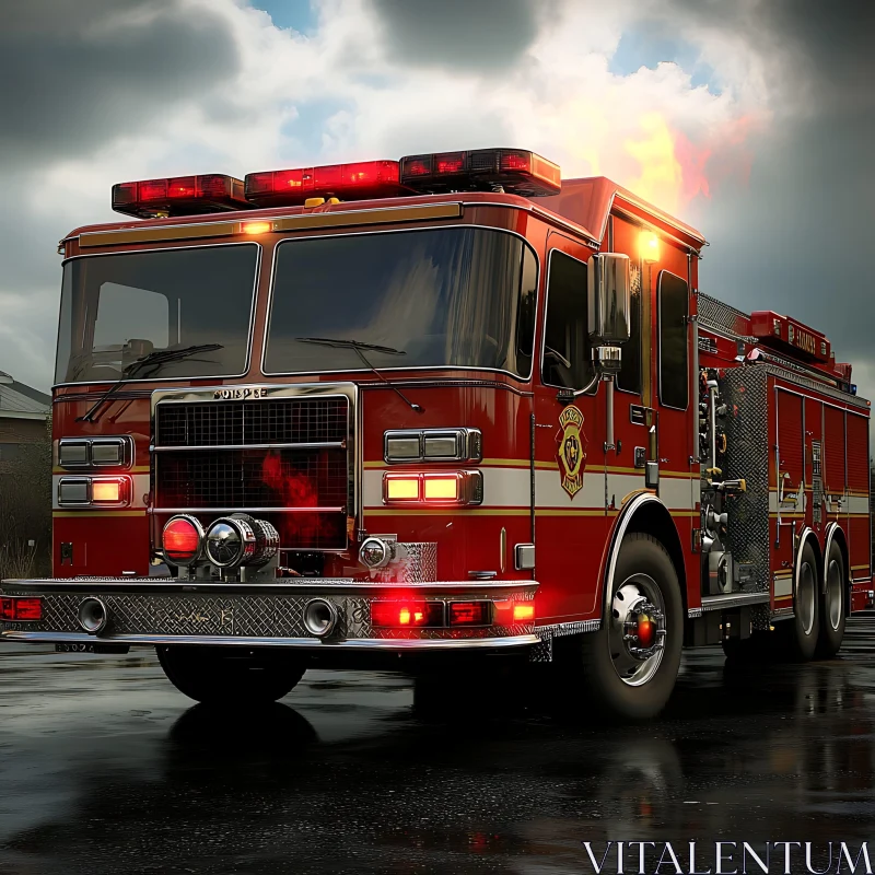 Emergency Response Fire Truck AI Image