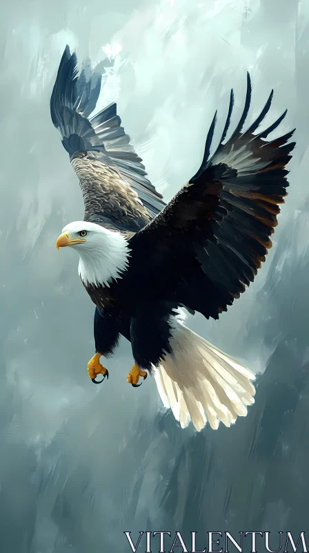 Graceful Eagle in Flight AI Image