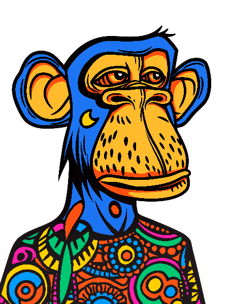 Colorful Monkey Art for Apparel POD Design