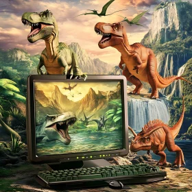 Dinosaurs Engaging with Technology