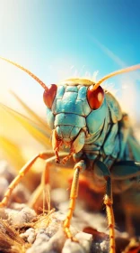 Blue Bug under Sun - A Macro Life Portrait