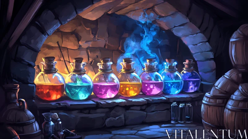 AI ART Arcane Elixirs in Alchemist's Workshop