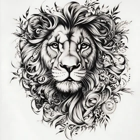 Monochrome Lion Art