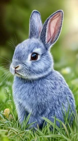 Blue Rabbit in Natural Setting