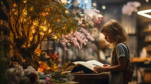 Captivating Artwork: A Little Girl Lost in the Magic of Reading