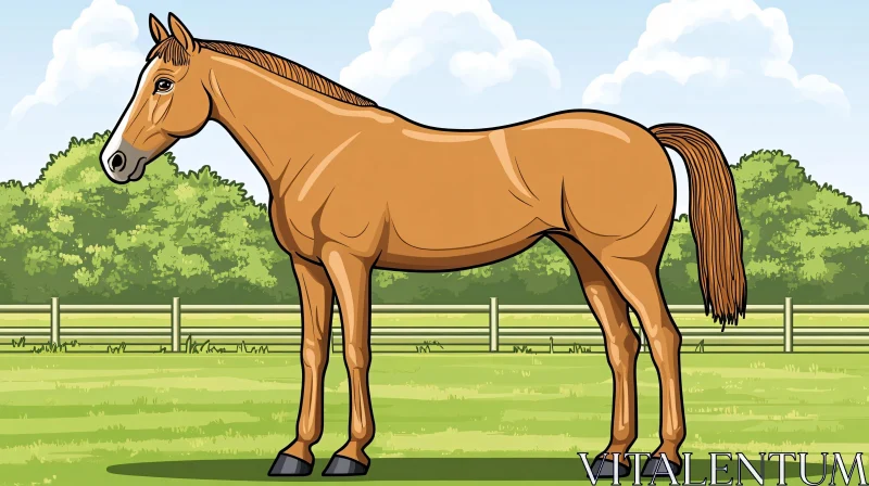 AI ART Animated Horse in Nature Scene