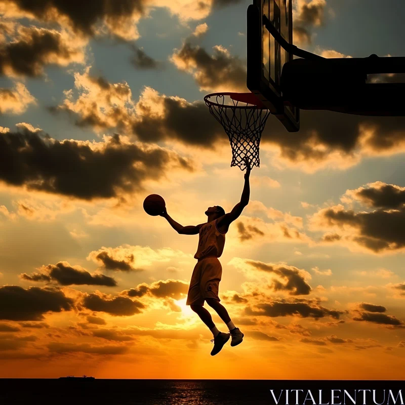 Athlete at Sunset AI Image