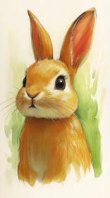 Adorable Rabbit Artwork with Pastel Colors