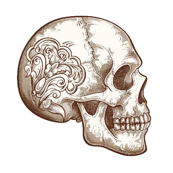 Intricate Skull Artwork POD Design