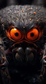 Humorously Distorted Spider with Orange Eyes Artwork
