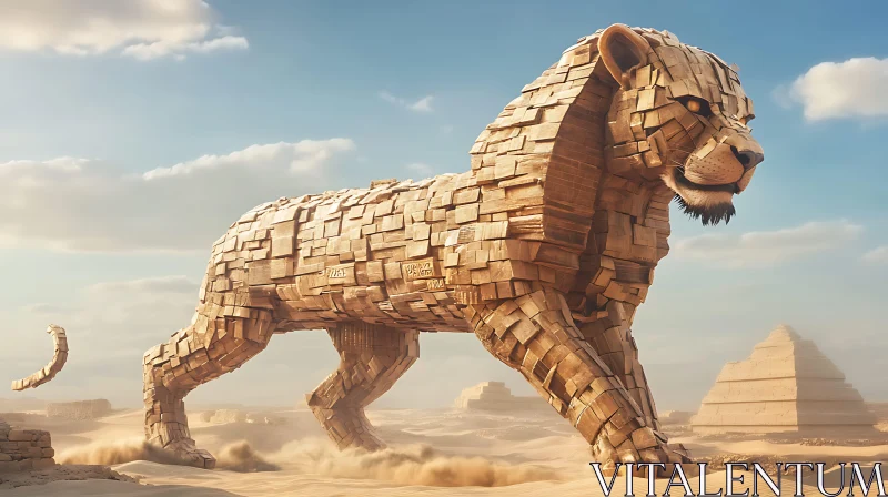 AI ART Desert Lion Art