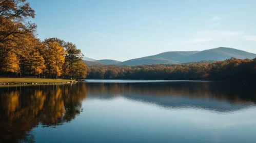 Autumn Lake and Mountain Scenery