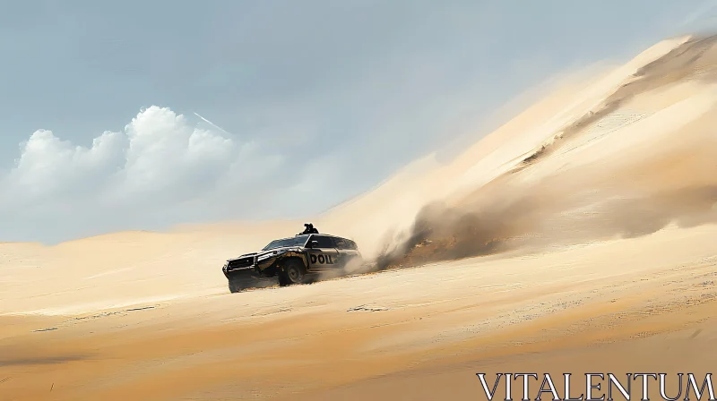Off-Road Car on Sand AI Image