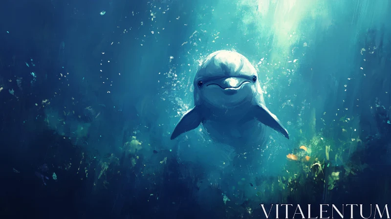 AI ART Tranquil Marine Dolphin