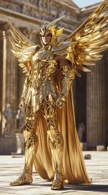 Winged Golden Warrior in Armor