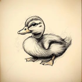 Duckling Art: A Delicate Bird Portrait