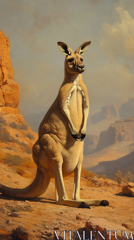 AI ART Kangaroo in the Outback