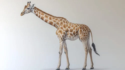 Graceful Giraffe Nature Illustration