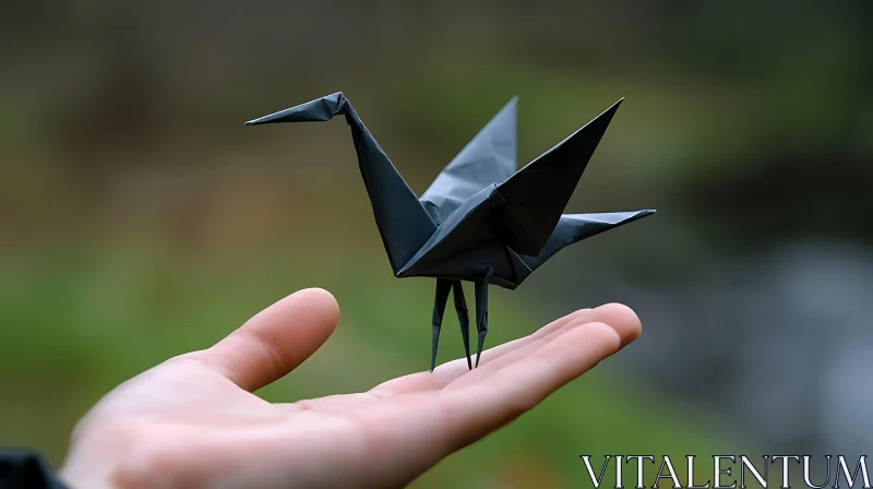 Paper Crane on Palm - Artistic Craft AI Image