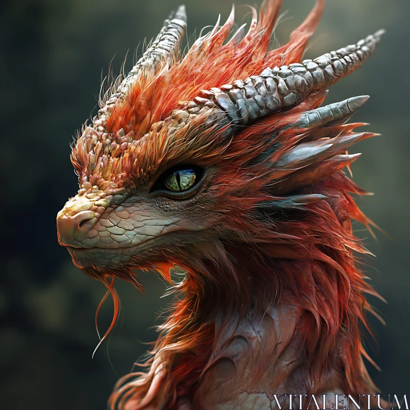 AI ART Dragon Head Close-Up