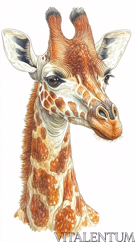 Giraffe Artwork Illustration AI Image