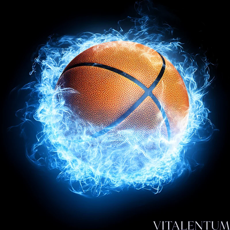 Basketball Ablaze AI Image