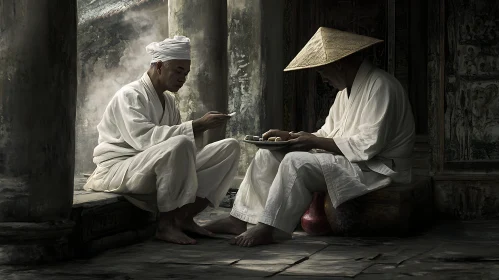 Contemplation in Monochrome: A Moment Shared
