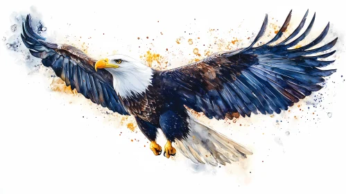 Eagle in Flight Painting