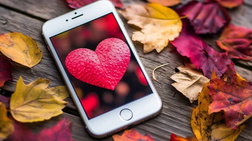 Heart Displayed on Mobile Phone