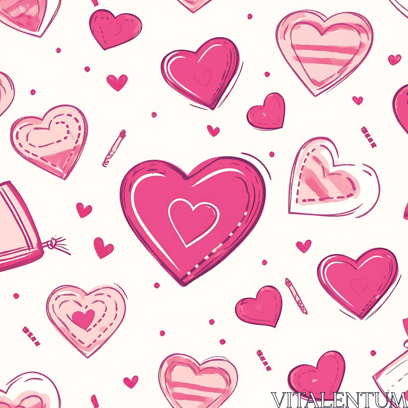 AI ART Hearts Pattern