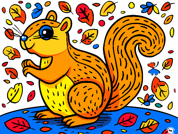 Autumn Squirrel T-Shirt Art