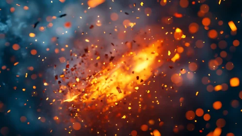 Vivid Explosion of Light and Fire