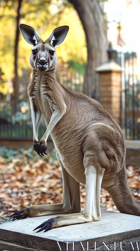 Kangaroo Amidst Nature AI Image