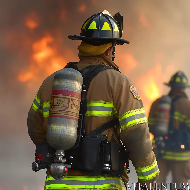 Emergency Response: Firefighters in Action AI Image