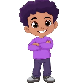 Cartoon Boy with Crossed Arms