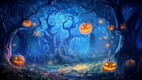 Spooky Forest Halloween Scene