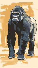 Powerful Gorilla Art Piece