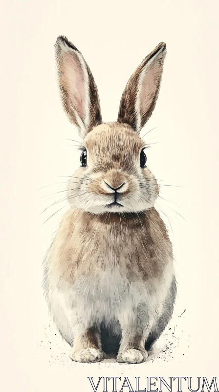 Charming Bunny Art with Focused Details AI Image