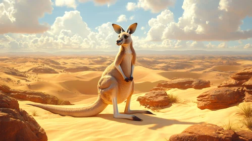 Kangaroo in Desert