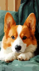 Corgi Art Portrait