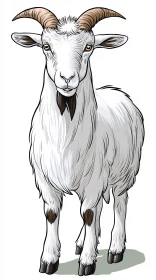 Elegant Goat with Detailed Features