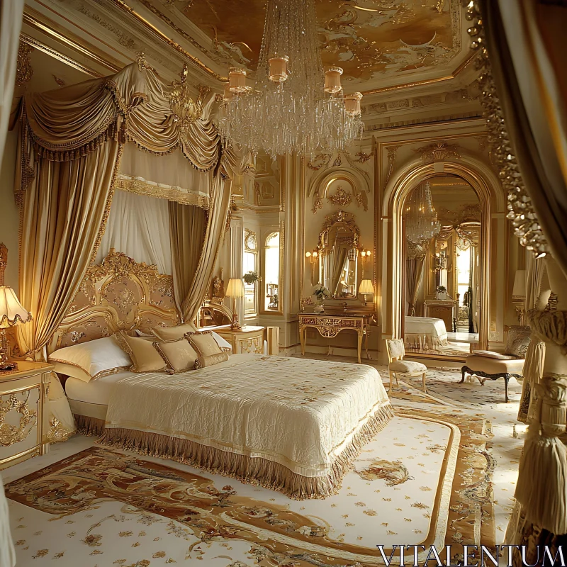 AI ART Opulent Classic Bedroom Interior Design