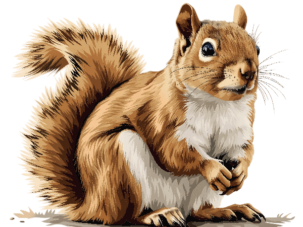 Cute Squirrel Illustration for Apparel POD Design