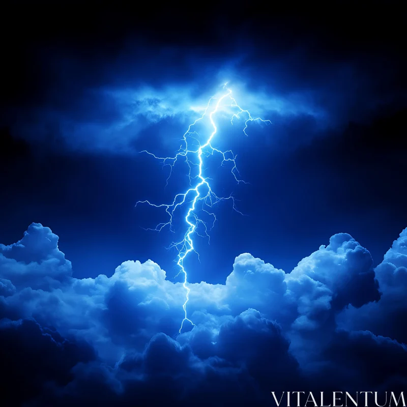 AI ART Electric Sky: Lightning Over the Clouds