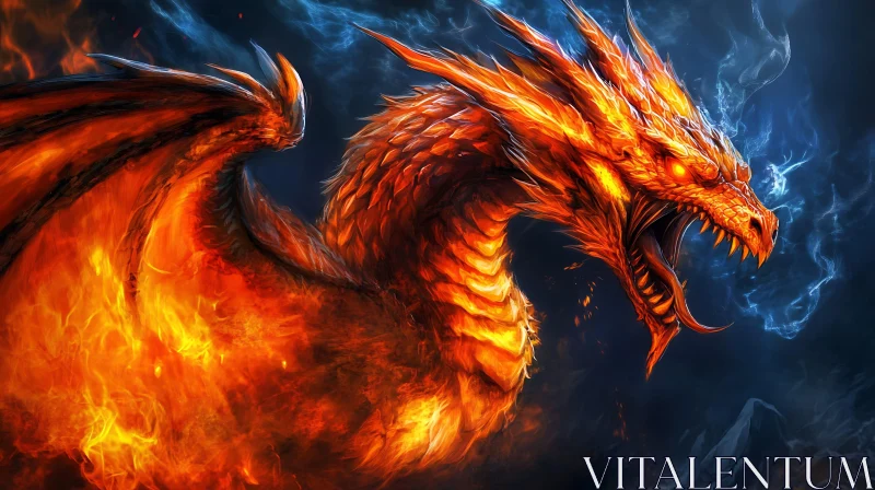 Dragon of Fire and Fury AI Image